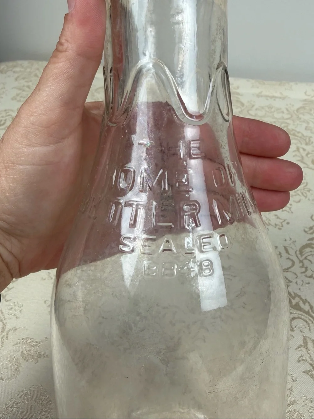 Virginia Dairy Vintage Clear Glass Milk Bottle - Embossed Logo, Richmond, VA
